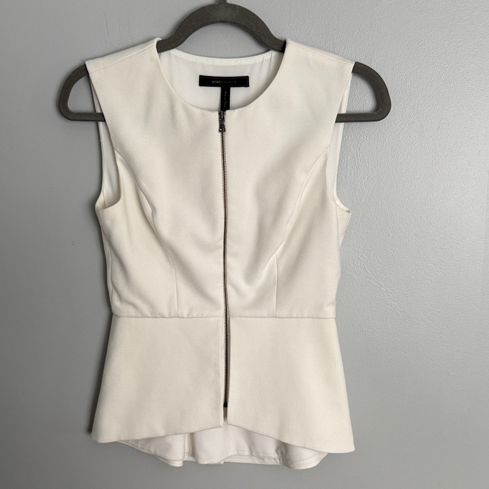 BCBG Maxazria Abrielle Peplum Top